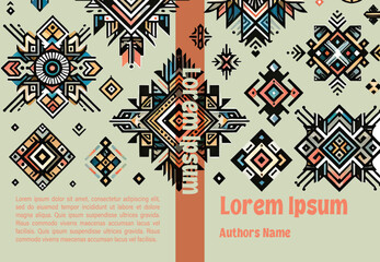 Ethnic Tribal Geometric Pattern Book Cover Design