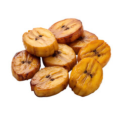 Grilled Plantain: A close-up shot of appetizing grilled plantain slices arranged artistically, showcasing the golden-brown texture and enticing details of this tropical delight.