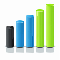 Fototapeta premium vertical haptic waveform bars with acid lime royal blue and charcoal tones