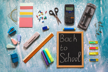 Vertical “Back to School” Chalkboard with Supplies