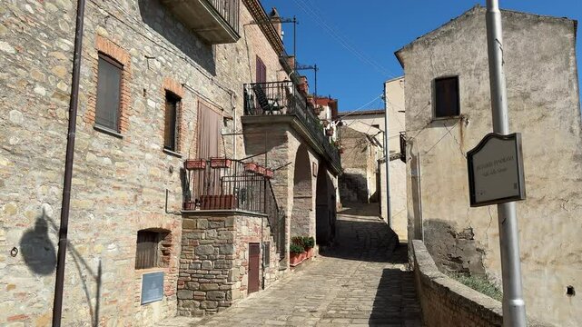 4K - Walking Through the Historic Streets of Aliano Village in Basilicata, Italy