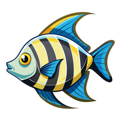 Naklejka premium Minimalist Damselfish Graphic on White Background