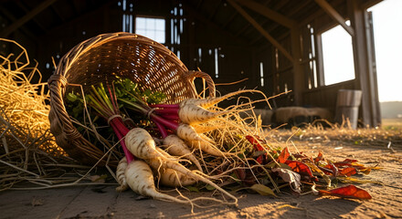 Harvested Goodness Placed Gracefully Near Countryside Shed With Natural Light