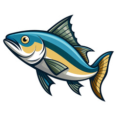 Minimalist Haddock Fish Graphic on White Background