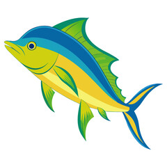 Isolated Mahi Mahi Fish Clipart | Clean Vector Drawing