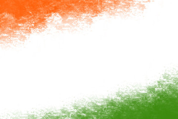 Indian flag colours with rough brush strokes, silhouette illustration isolated isolated transparent background
