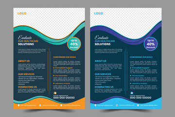 Healthcare medical flyer design template. 