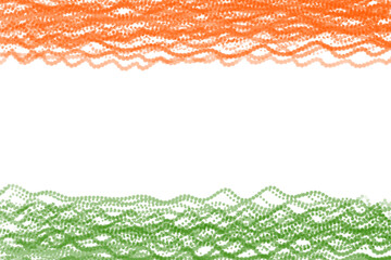 Indian flag colours with rough brush strokes, silhouette illustration isolated isolated transparent background
