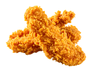 Crispy golden fried chicken tenders with a crunchy breaded coating