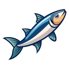 Clean Smelt Fish Vector Illustration