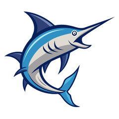 Minimalist Swordfish Graphic on White Background