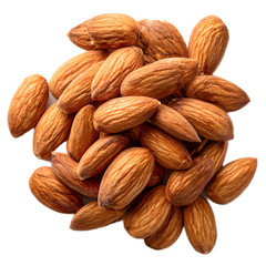 Fototapeta premium Pile of Raw Almonds on Transparent Background