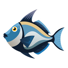 Isolated Triggerfish Clipart | Clean Vector Drawing
