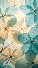 Seamless floral pattern with decorative vintage flower illustration on a natural leafy background