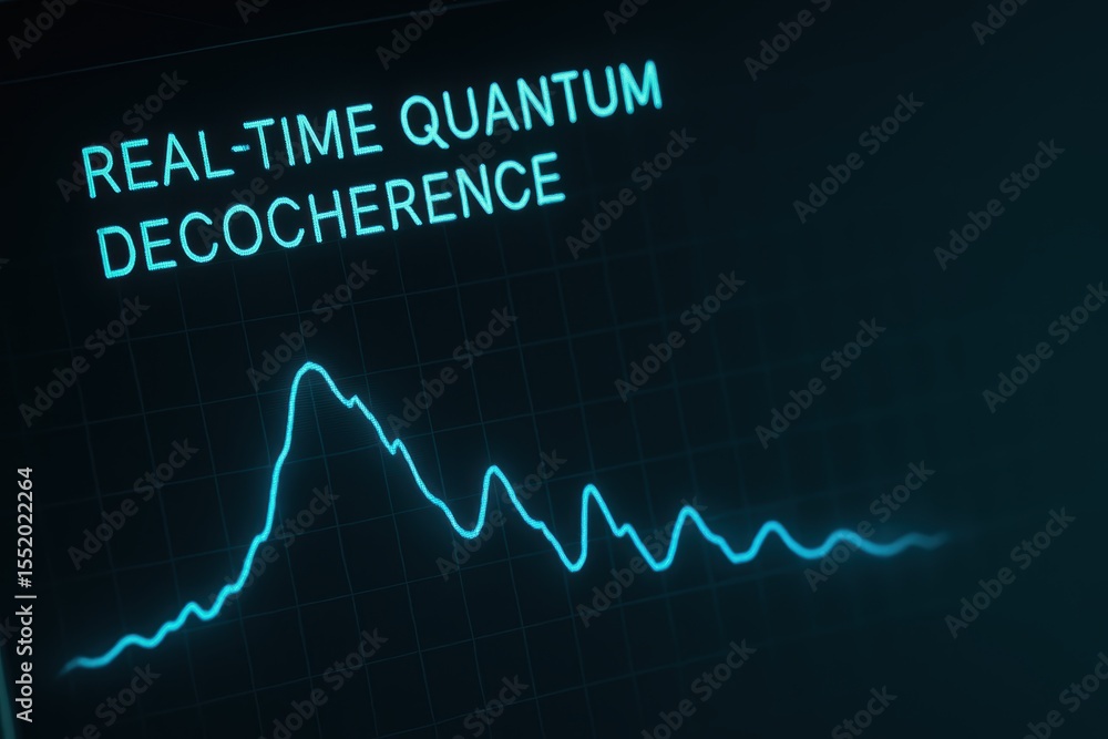 Poster real-time quantum decoherence measurement displaying fluctuations in quantum state dynamics