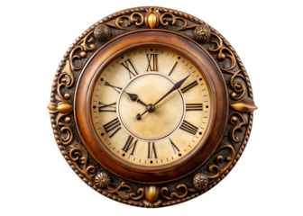 vintage clock isolated on white