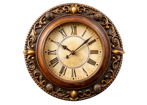 vintage clock isolated on white