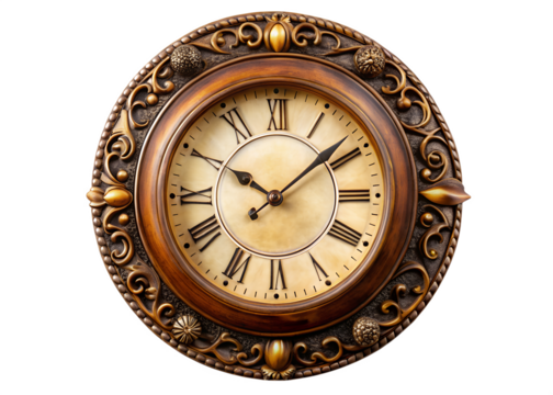 vintage clock isolated on white