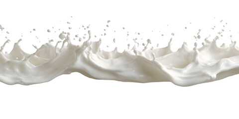 Obraz premium Splash of White Milk Captured Mid-Air on Transparent Background