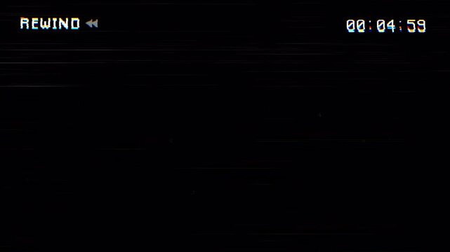 rewind VHS Analog Tape Static 4K Video