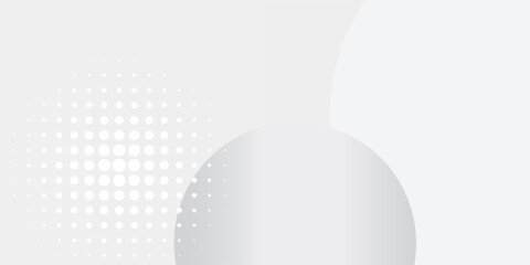 White geometric abstract background overlap layer on bright space with lines effect decoration. Modern graphic design element circles style concept for banner.