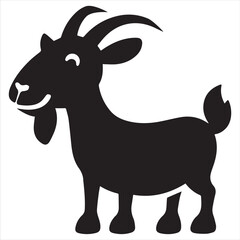 Obraz premium Silhouette Style Vector Minimal Goat Logo Design – Clean, Modern, Simple, Minimalistic Goat Icon Perfect for Farming, Branding, and Animal Businesses