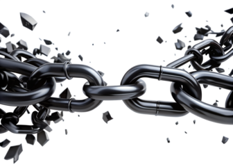 black 3d chain link. breacking chain 