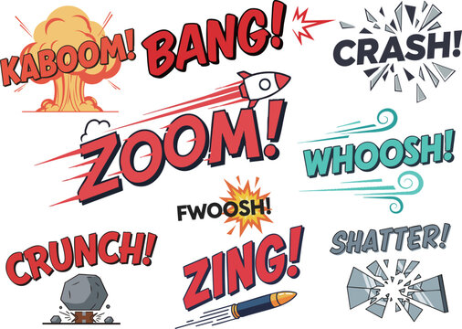 YouTube動画素材 アメコミ風効果音・オノマトペセット - American Comic Sound Effects for Action Video Editing