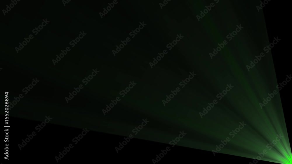Poster abstract green light beams emerging from corner dark background creating a futuristic energetic visu