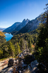 Autumn landscape in Aiguestortes and Sant Maurici National Park, Spain