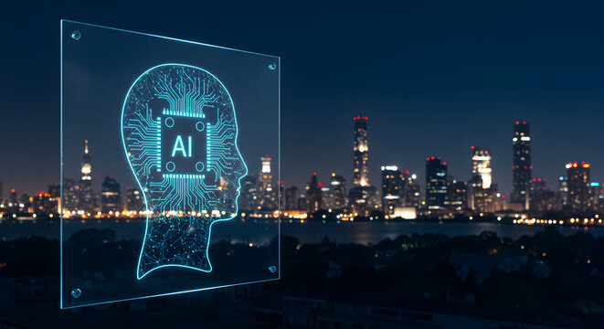 AI Revolution: Cityscape at Night