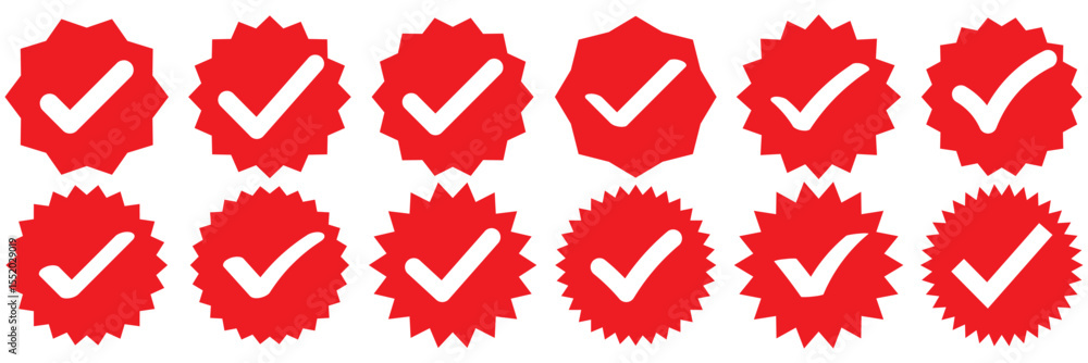 Poster verified badge profile set. verified badge. valid. social media account verification icon. verify ba