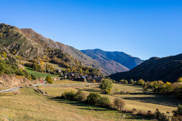 Autumn landscape in Aiguestortes and Sant Maurici National Park, Spain