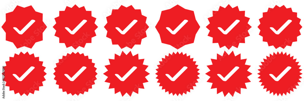 Poster verified badge profile set. verified badge. valid. social media account verification icon. verify ba