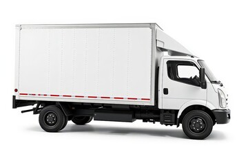 White Box Truck Side View Delivery Vehicle Commercial Transport Logistics
