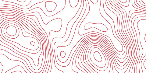 Seamless pattern with background. Background with red lines. Topographic red line on White background texture