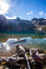 Autumn landscape in Aiguestortes and Sant Maurici National Park, Spain