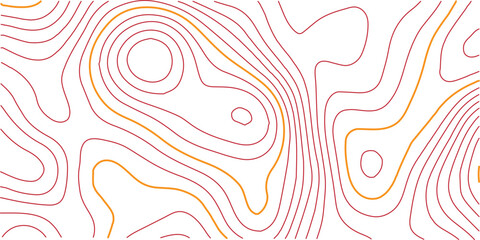 Topographic red line on White background texture. Seamless pattern with background. Background with red lines. 