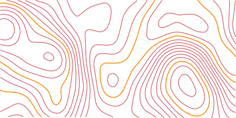 Topographic red line on White background texture. Seamless pattern with background. Background with red lines. 