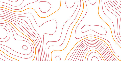 Topographic red line on White background texture. Seamless pattern with background. Background with red lines. 