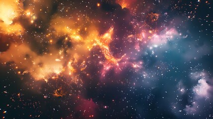 Naklejka premium Nebula Particle Cluster: Micro-Galactic Abstract