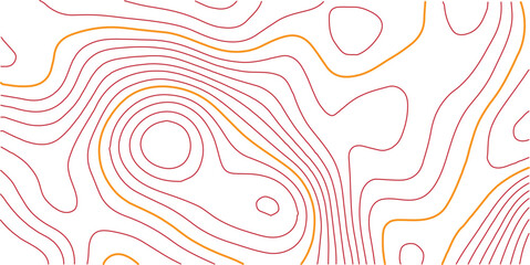 Topographic red line on White background texture. Seamless pattern with background. Background with red lines. 