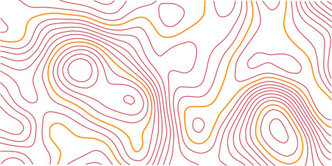 Topographic red line on White background texture. Seamless pattern with background. Background with red lines. 