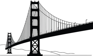 Golden Gate Bridge over the San Francisco Bay with scenic city and ocean view