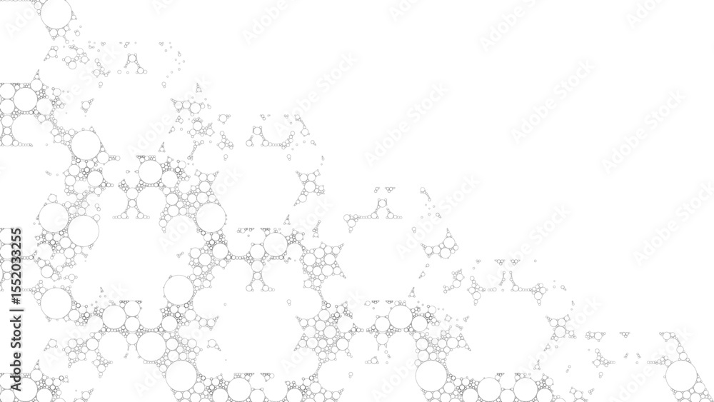 Aufkleber halftone outlined vector pattern of geometric hexagonal shapes with symmetrical circles inside, draw