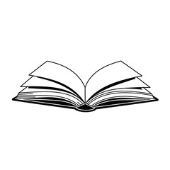 Fototapeta premium Open Book Line Art Outline Icon Vector 