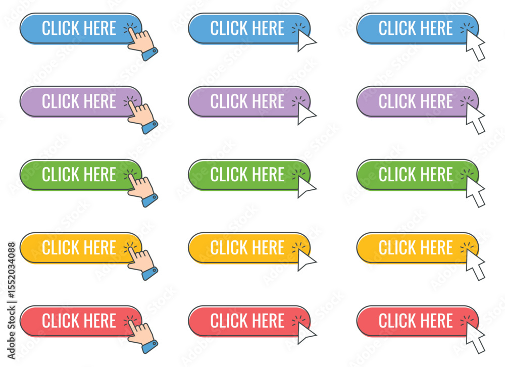 Poster a set of twelve rounded buttons prompting users to 