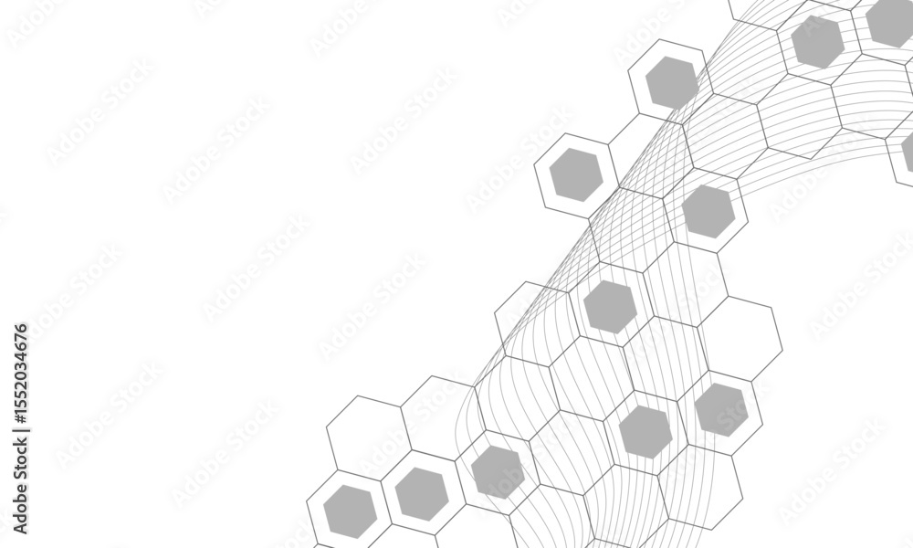 Poster abstract hexagon background. futuristic abstract honeycomb mosaic grey technology background. surfac