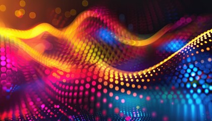 Obraz premium Vibrant, dynamic abstract design with swirling patterns of dots.