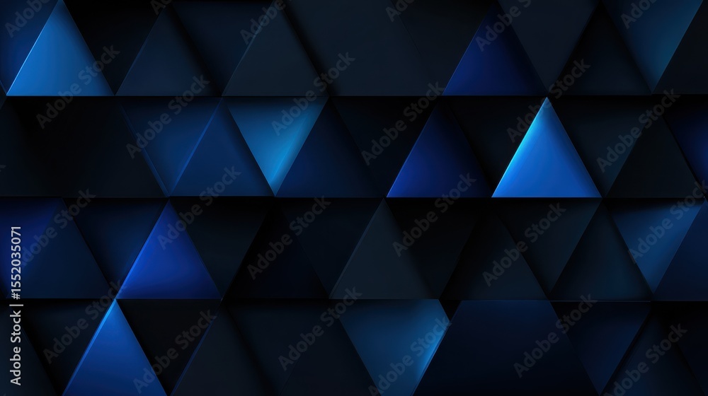 Poster dark blue triangular abstract background. geometric dark pattern background with lines composed tria
